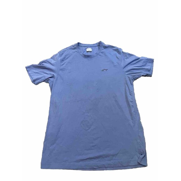 Greg Norman Shirt Men's Large  Solid Blue 100% Cotton - Picture 1 of 3